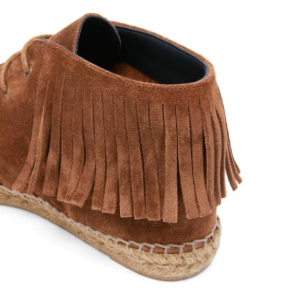 Saint Laurent Fringe Suede Lace-Up Espadrilles - Picture 6 of 7